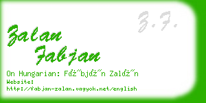 zalan fabjan business card